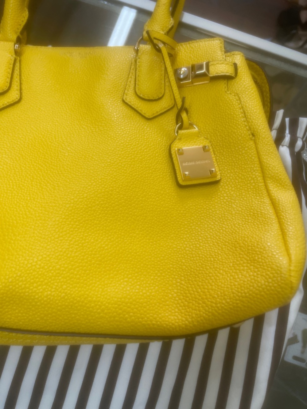 henri bendel Yellow Pebbled Leather Satchel - Picture 11 of 13